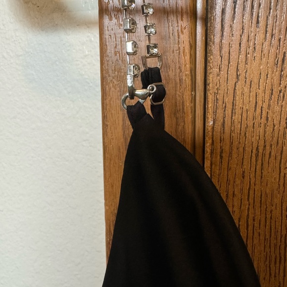 GARAGE BLACK COWL NECK DRESS WITH SPARKLY STRAPS - Picture 5 of 8